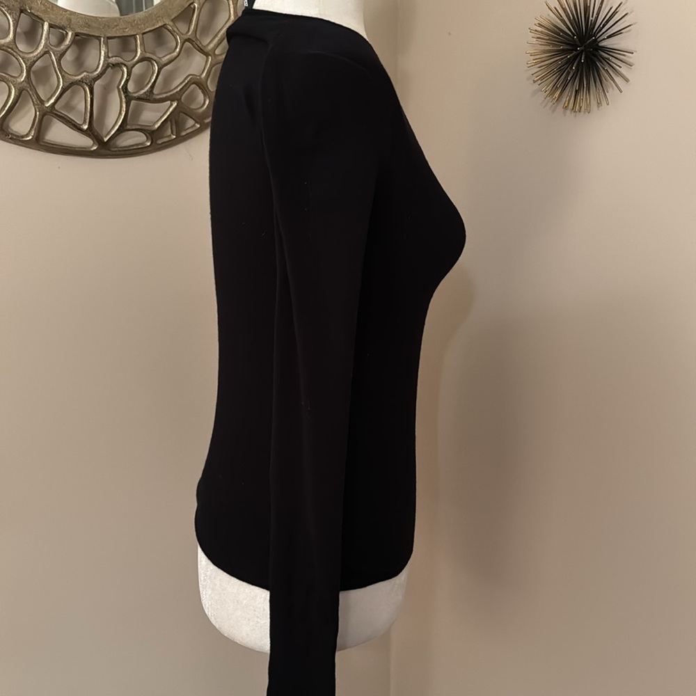 Express Black Ribbed Knit Top - Picture 3 of 7